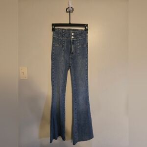 FREE PEOPLE- We The Free Blue Jayde Flare Jeans size 25